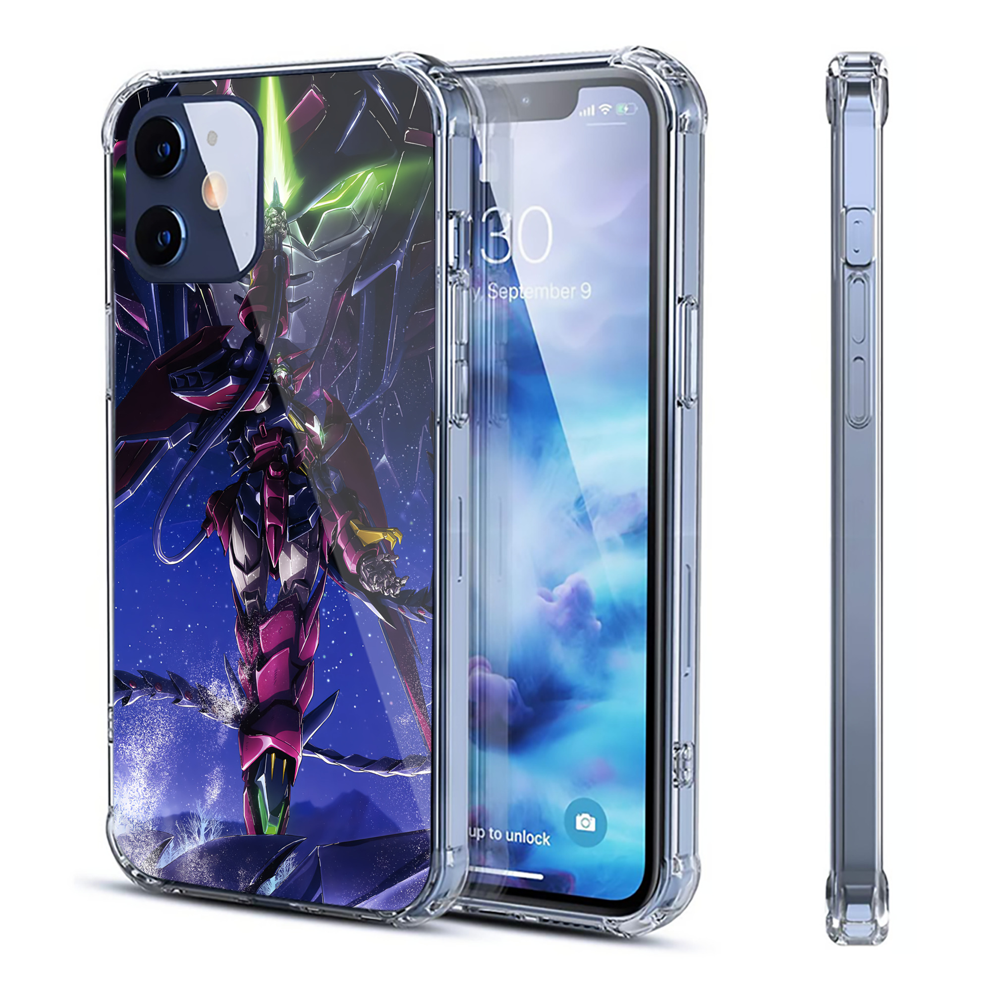 （画像用） 機動戦士ガンダム Mobile Suit Gundam 【iPhone 12シリーズ対応】透明スマホケース（クリアソフトケース）